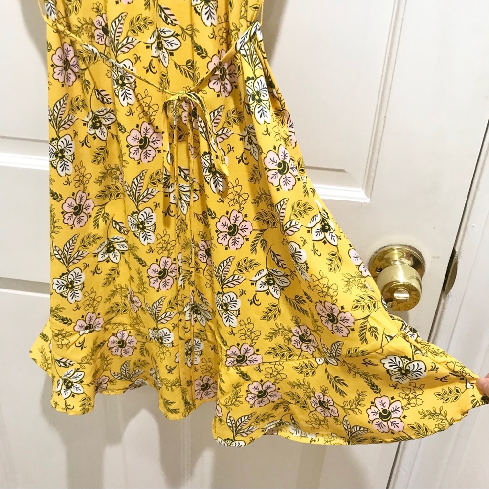 LOFT Garden Tie Waist Flounce Dress - Picture 7 of 8